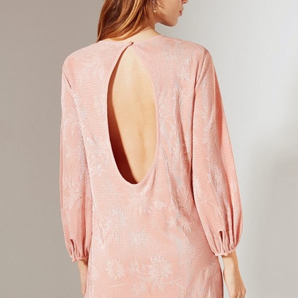 NWT! Urban Outfitters Rose Gold Floral Mini Dress! - Picture 2 of 8